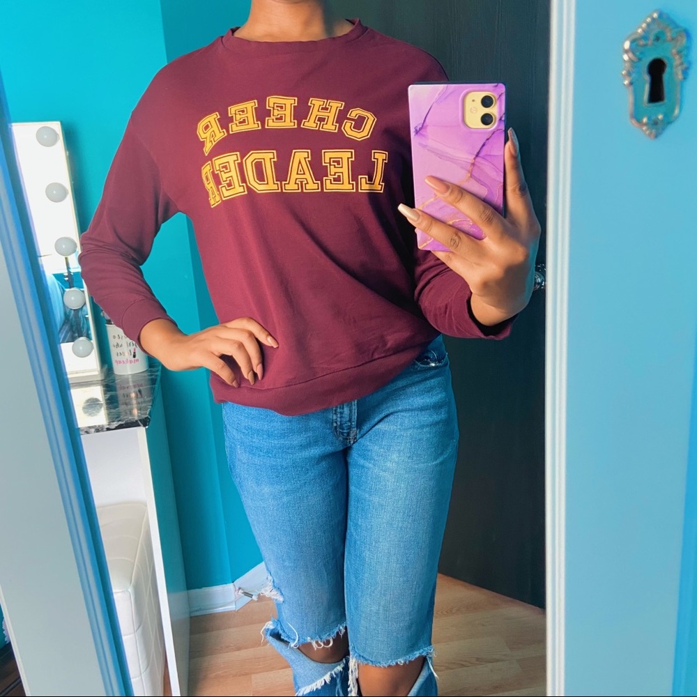 H&M Cheerleader Burgundy Sweatshirt, size M